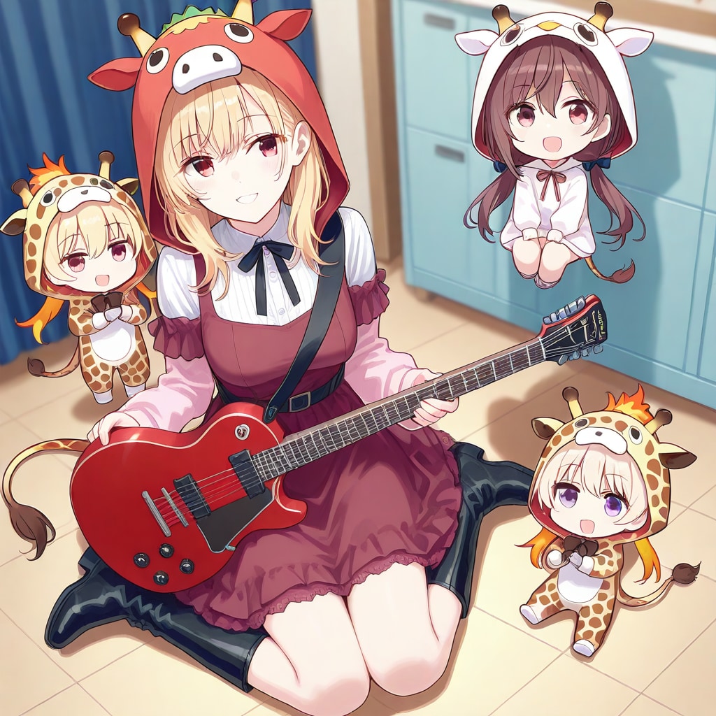 ギターとキリンフーディーちび子ちゃん