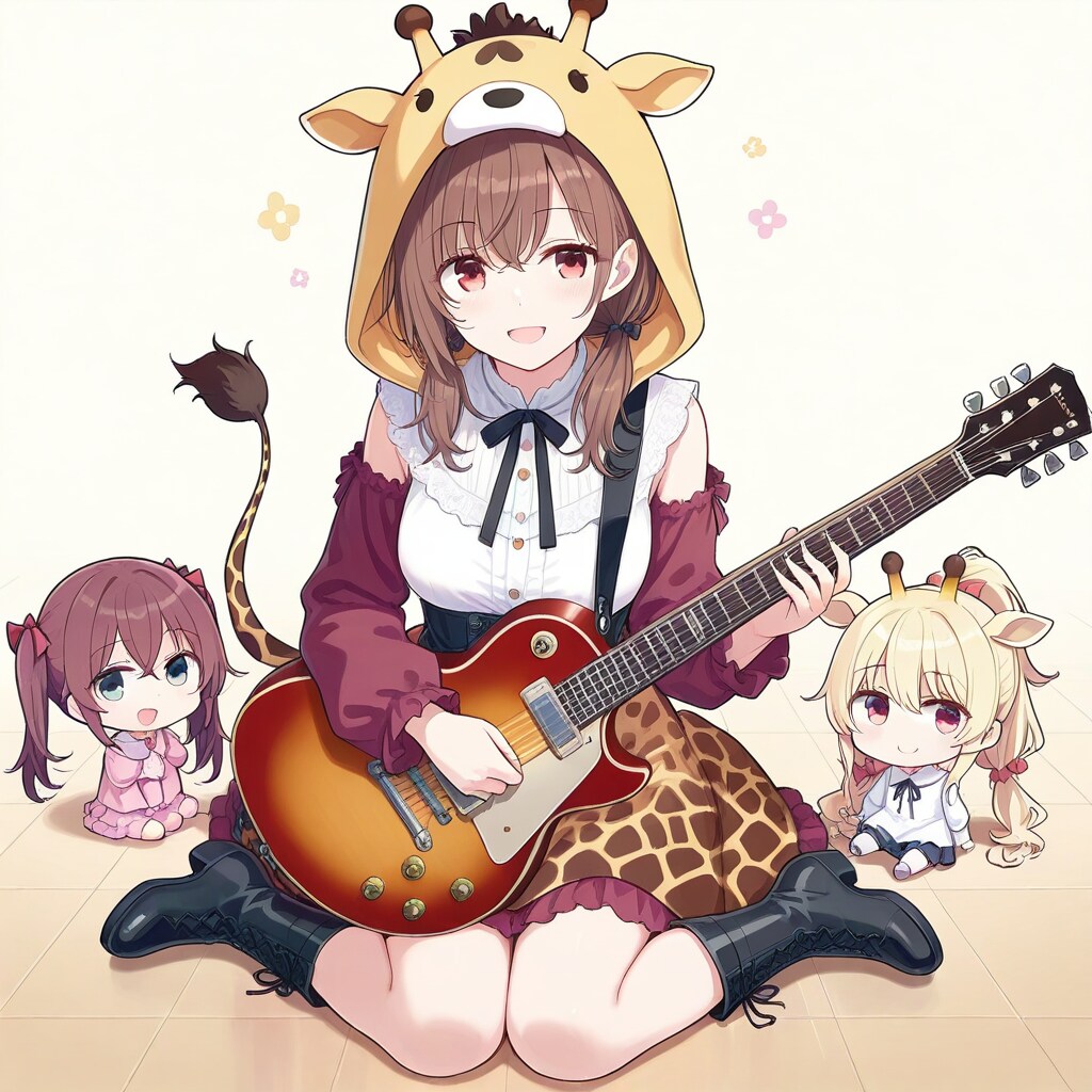 ギターとキリンフーディーちび子ちゃん