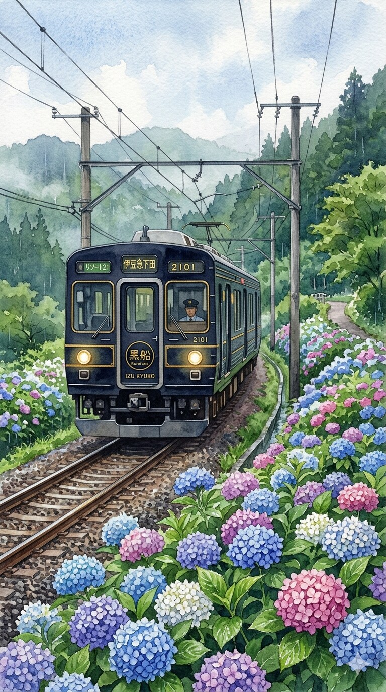 紫陽花沿線風景