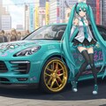 初音ミクとポルシェカイエンオープンカー 3枚目