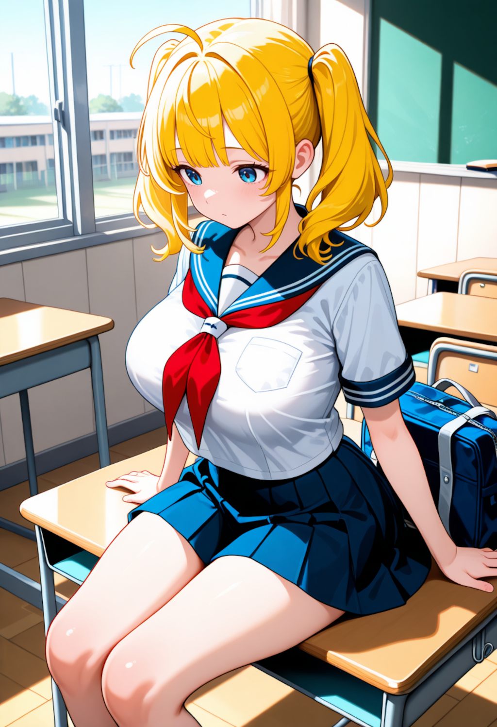 金髪ツインテール女子校生