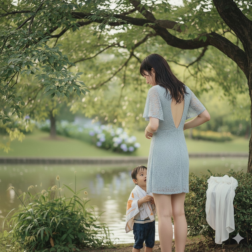 びしょ濡れママ