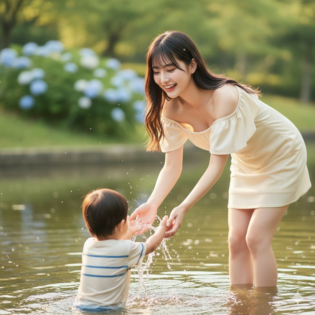 びしょ濡れママ | の人気AIイラスト・グラビア