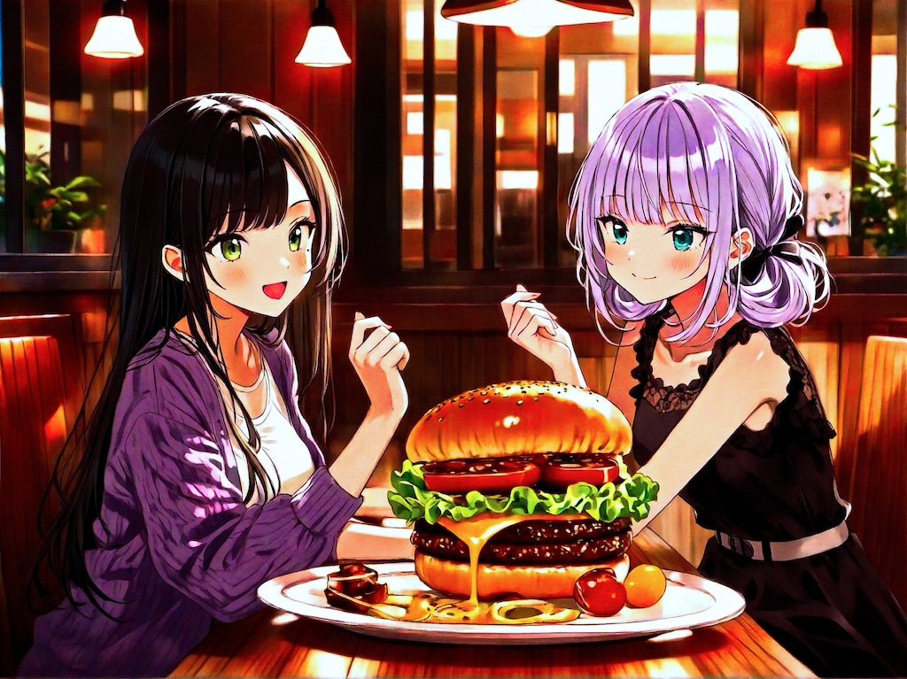 ハンバーガーおいしそ～