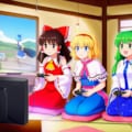 東方　霊夢　魔理沙　早苗　アリス　テレビゲームをしている 10枚目