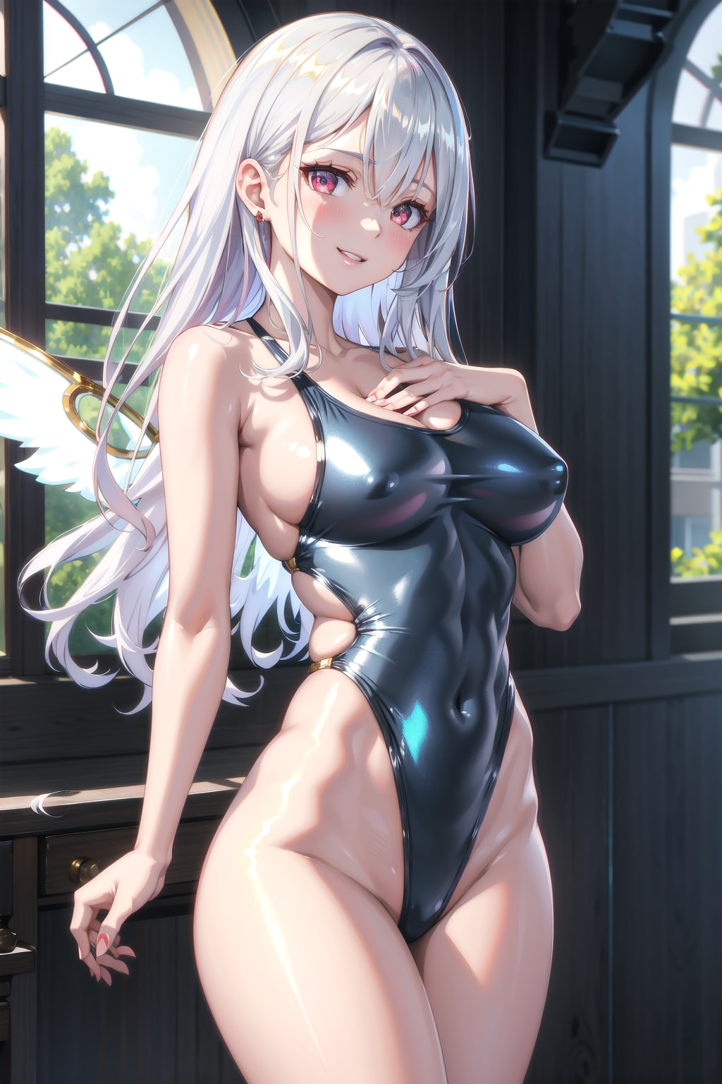 胸ポチ競泳水着