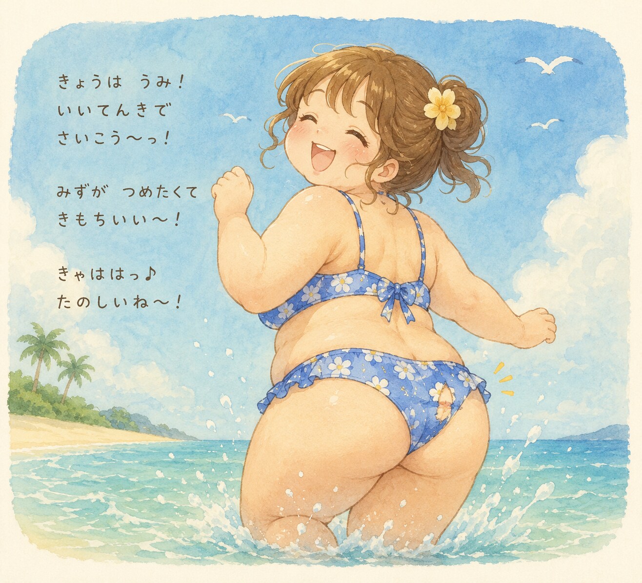水着が破れてる！
