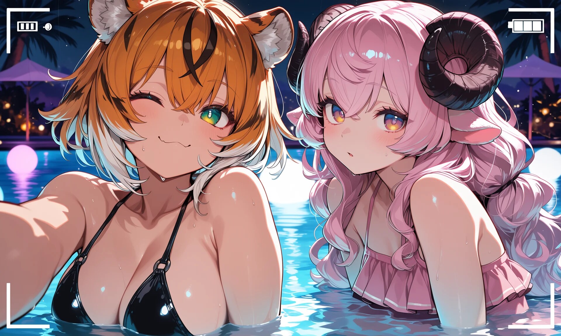 ナイトプールで