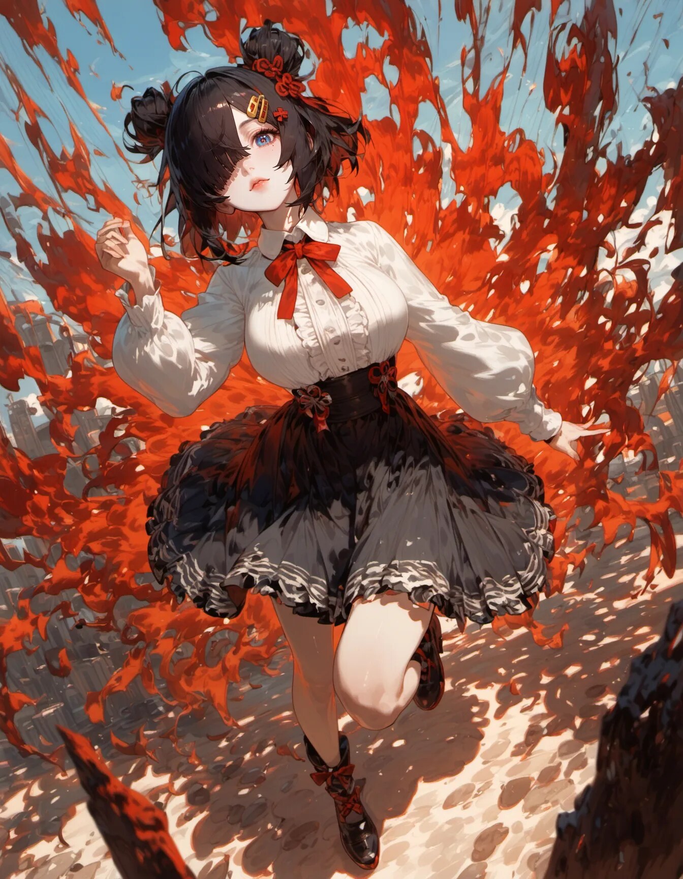 Crimson Gale in Bloom | の人気AIイラスト・グラビア