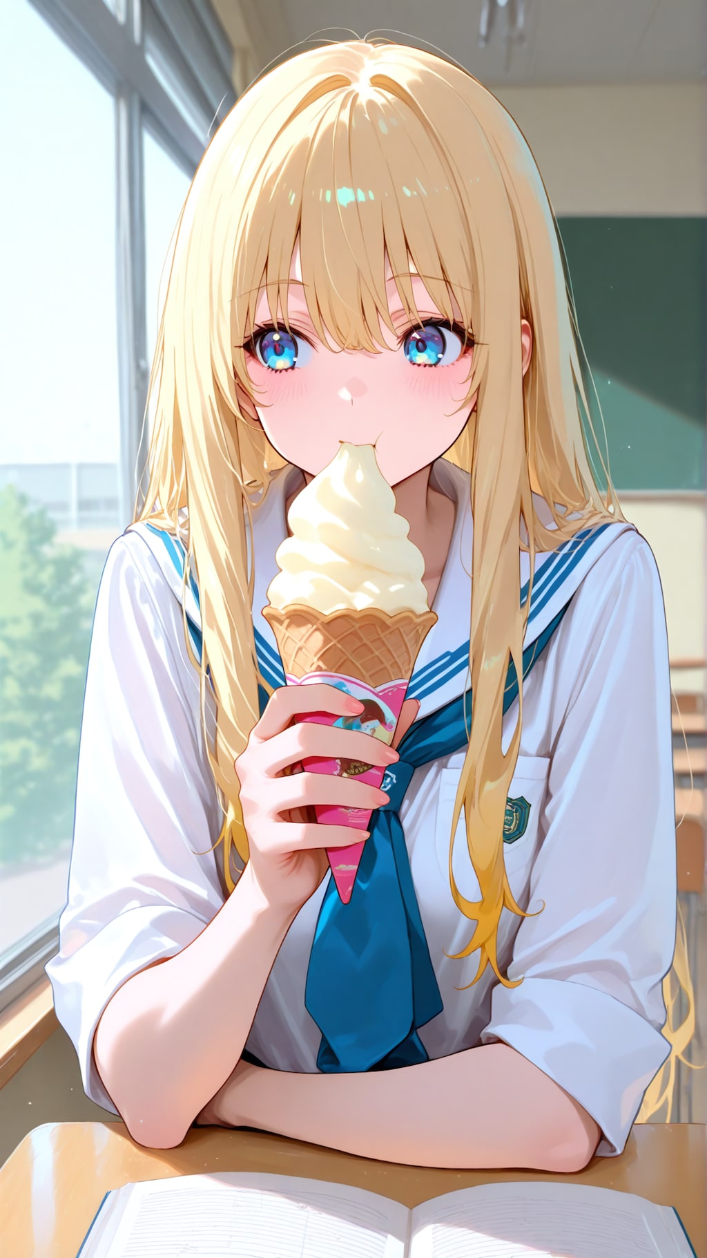 ソフトクリームを食べてる「ちちぷいちゃん」