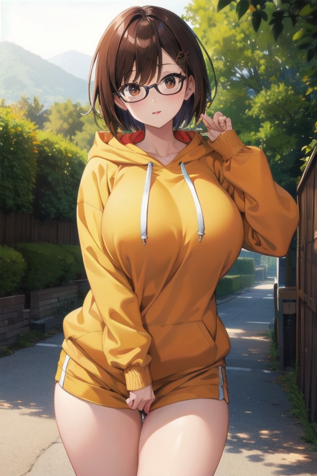 パーカーショーパン眼鏡ちゃん