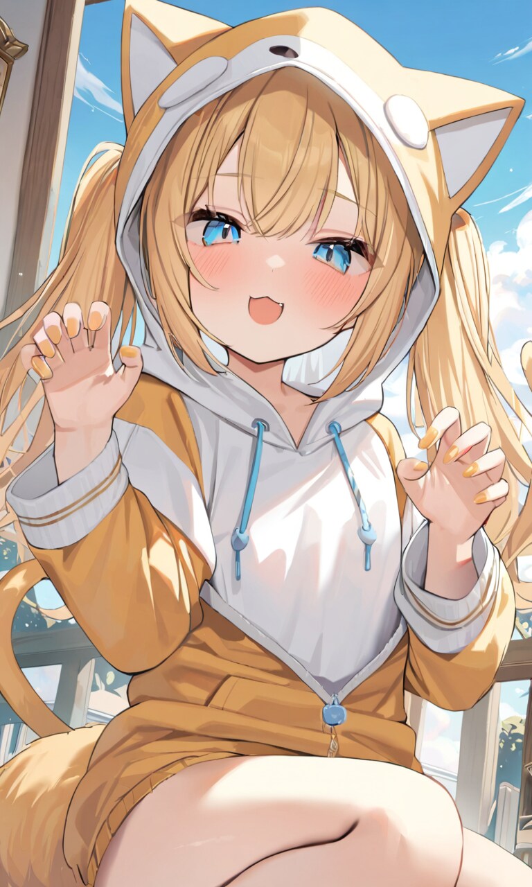 こるり「がおー」まや「いてぇいてぇあざといてぇ」 | の人気AIイラスト・グラビア