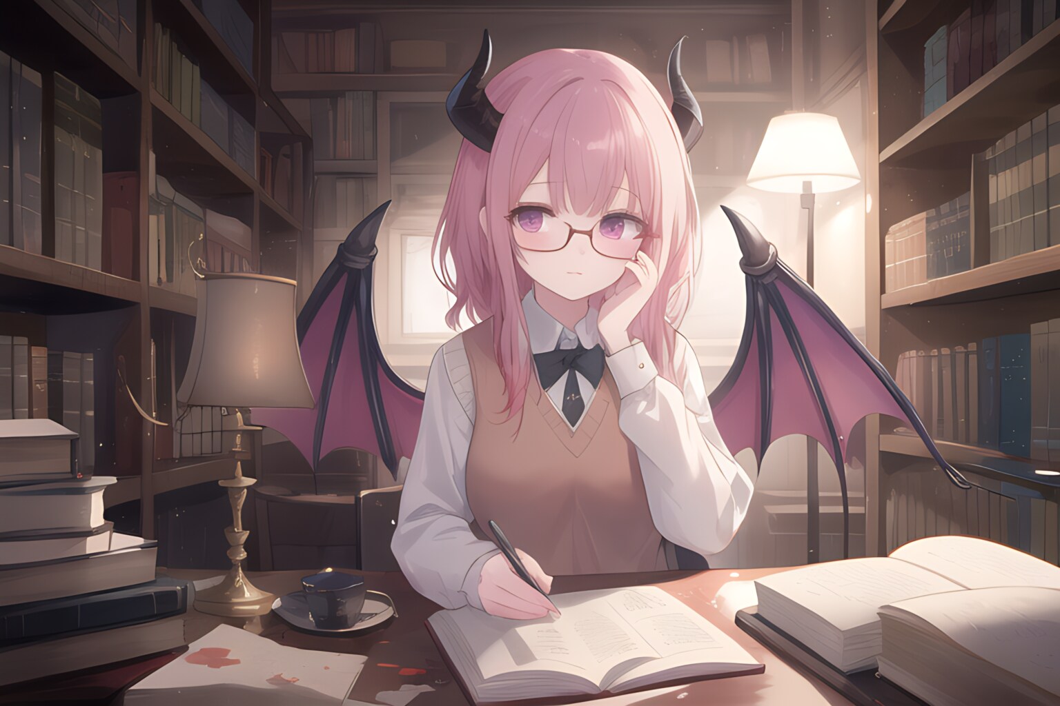 図書館の悪魔(NovelAI)