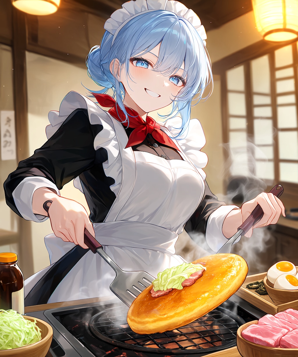 Mio.2に料理するメイドさんを描いてもらう