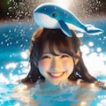 プールと頭の上でクジラ飼ってる子ちゃん 4枚目