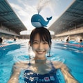 プールと頭の上でクジラ飼ってる子ちゃん 12枚目