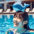 プールと頭の上でクジラ飼ってる子ちゃん 3枚目