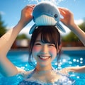 プールと頭の上でクジラ飼ってる子ちゃん 10枚目