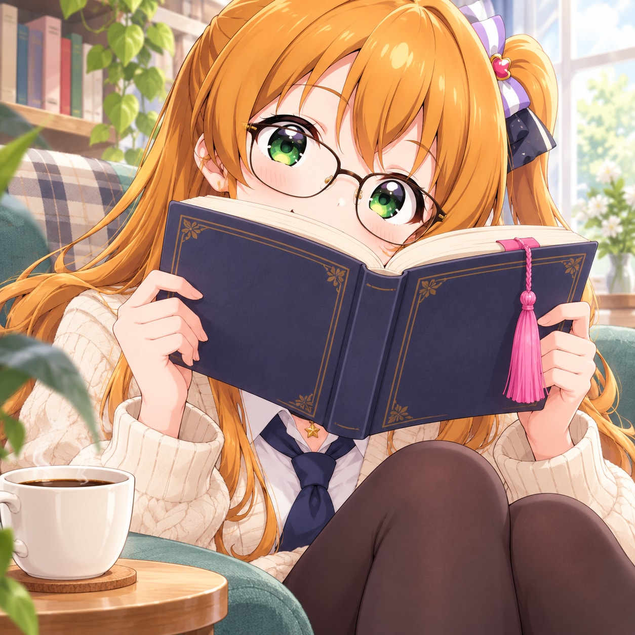 メガネとネクタイとコーヒー（２）３時のアイドル　GPTimages2.5 | の人気AIイラスト・グラビア