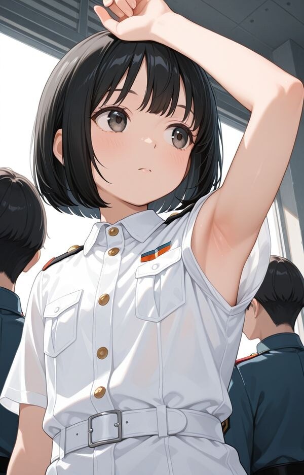 ミリタリーちっぱいちゃんな腋見せ
