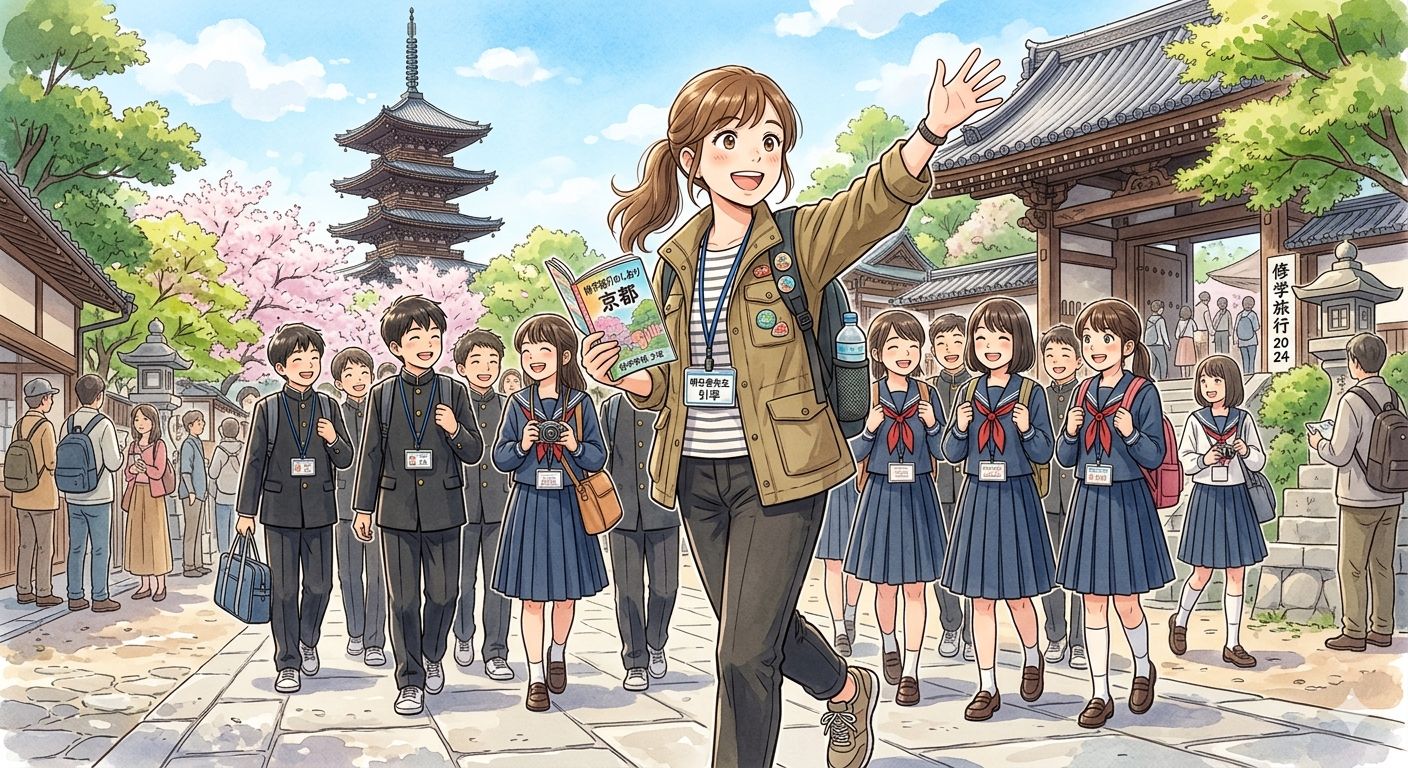 明日香先生は修学旅行