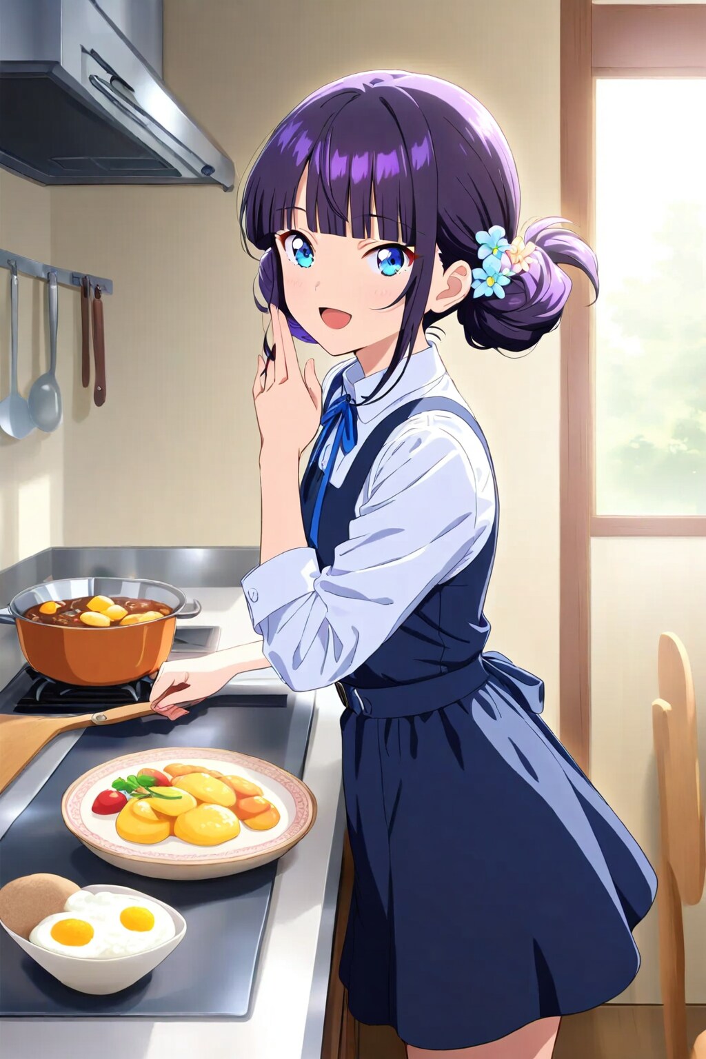 Fenrir版おだんごちゃん🍡✨と朝ごはん🍚 | の人気AIイラスト・グラビア