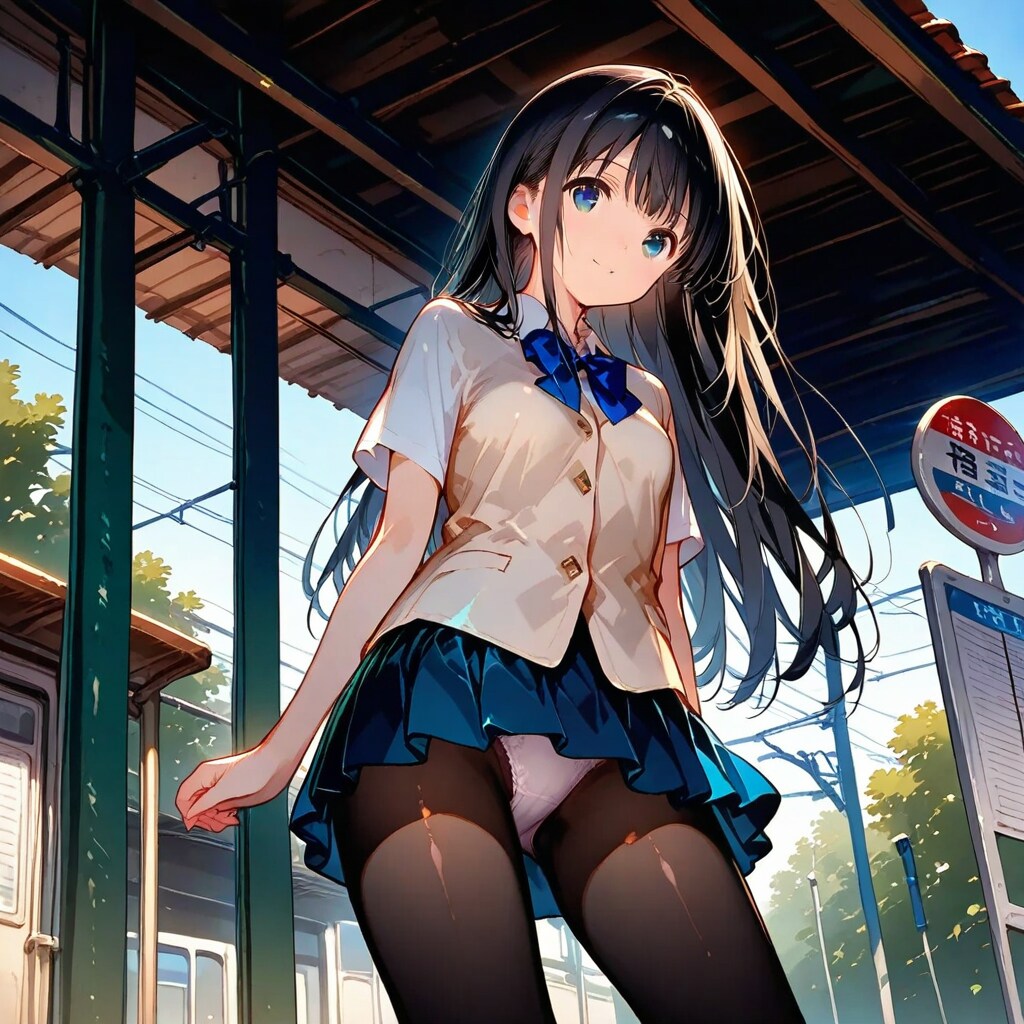 バス停で見かけた少女