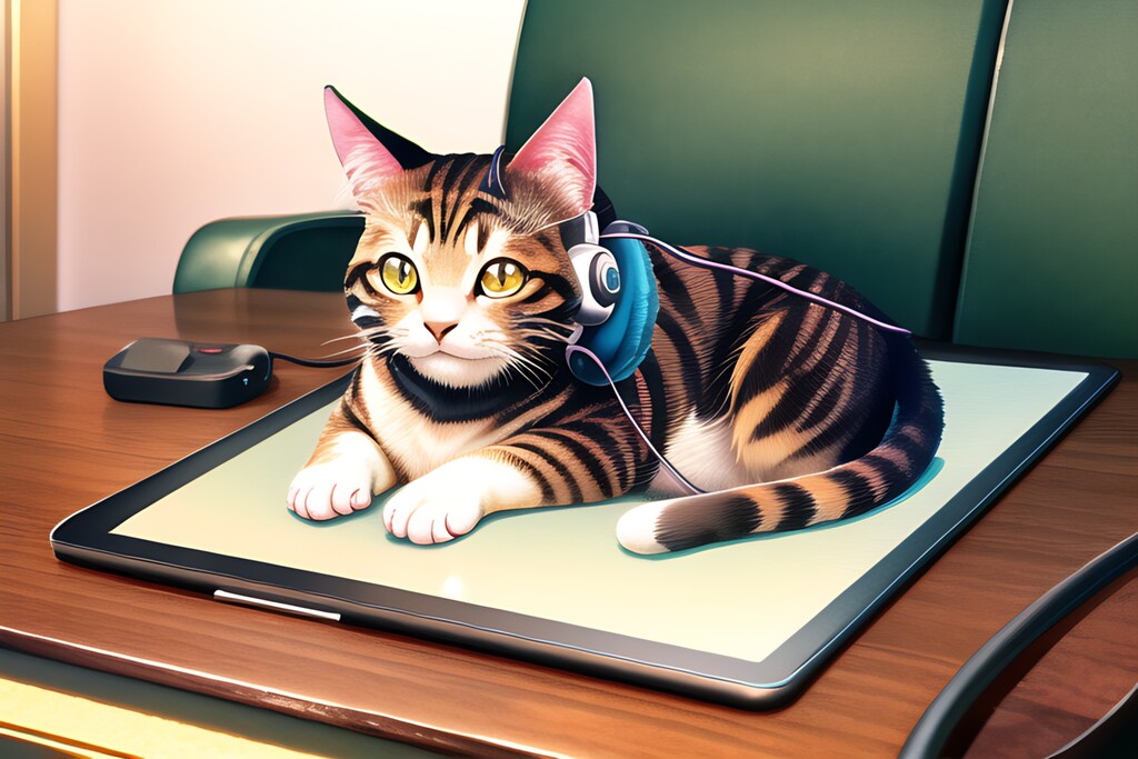 猫ヘッドフォン