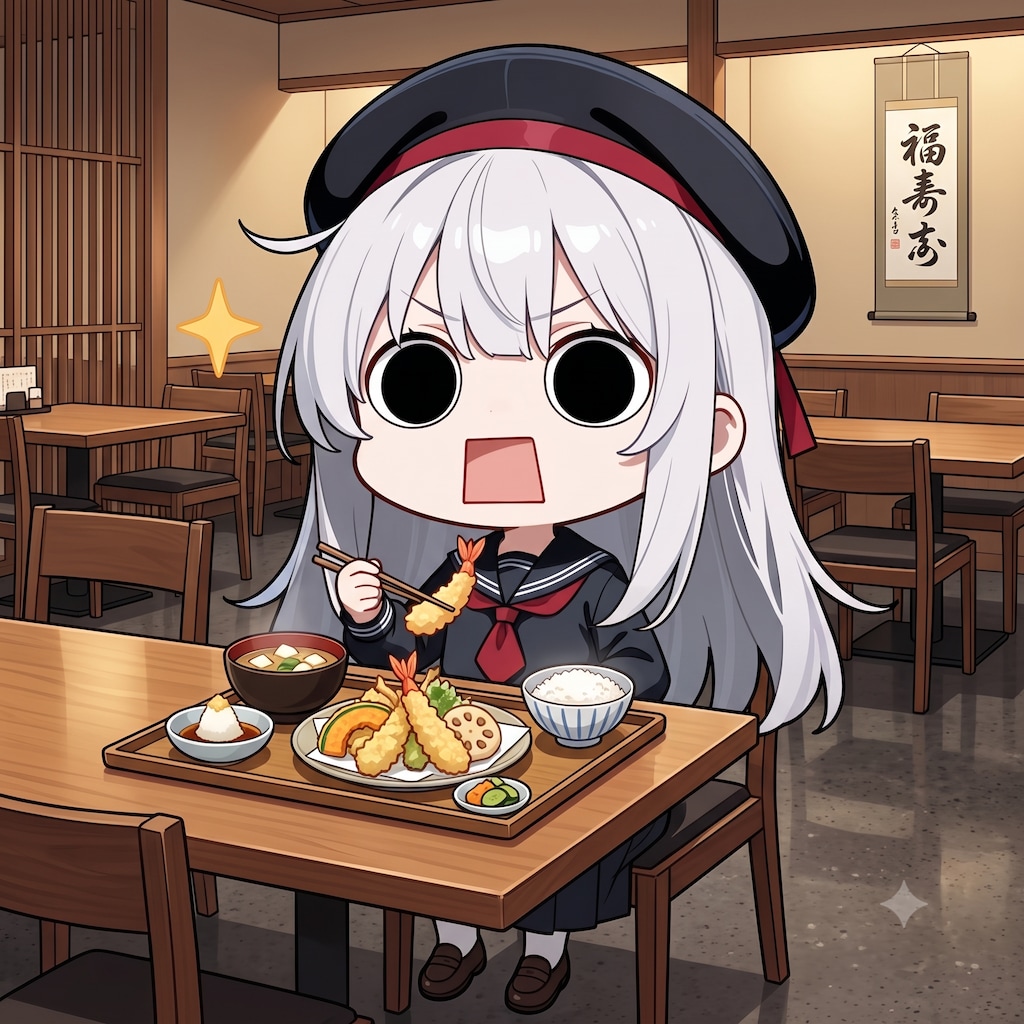 天麩羅膳を頂くえらいこっちゃ嬢