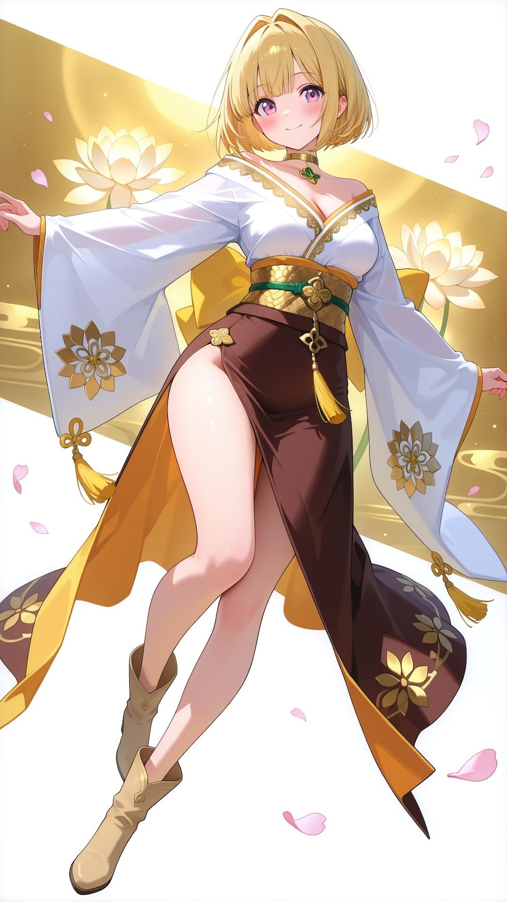 黄金蓮の着物