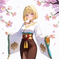黄金蓮の着物 3枚目