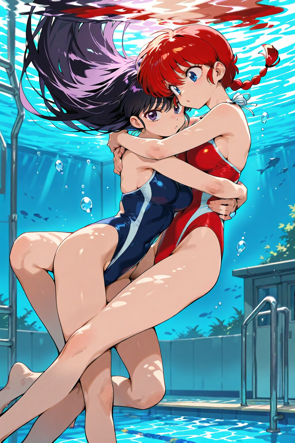 水中ハグ