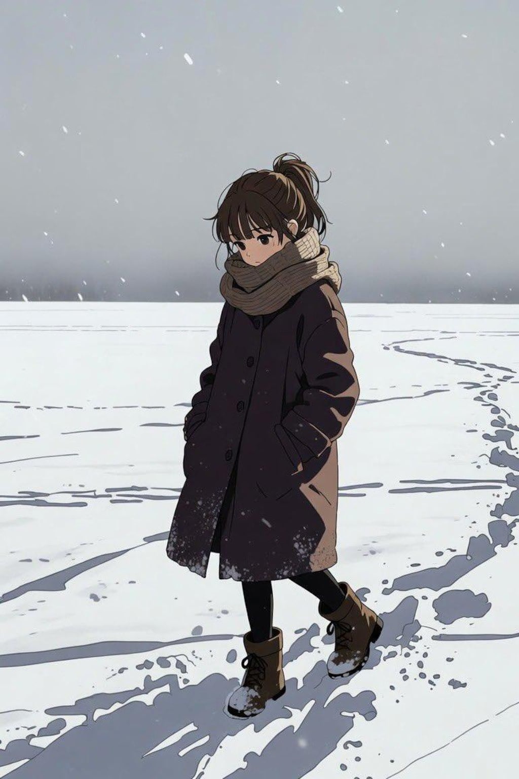 雪の足跡