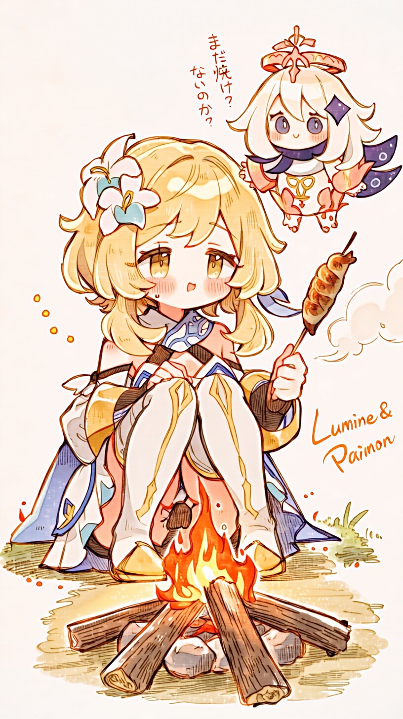 原神　蛍　パイモン