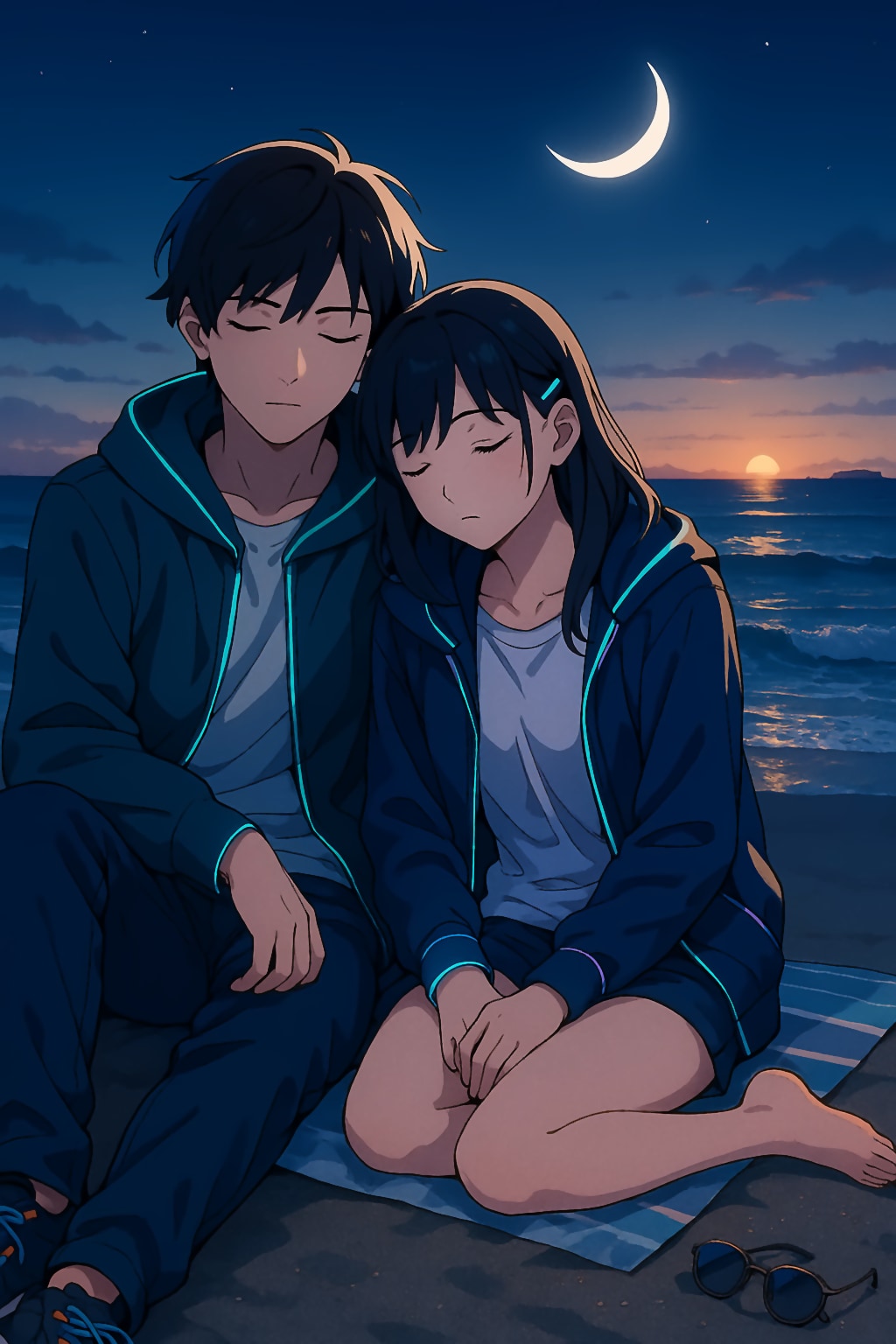 若い男女と夜明け | の人気AIイラスト・グラビア