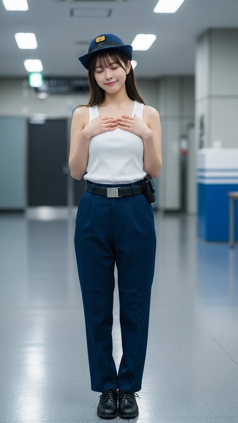 リアルかっこかわいい婦警姫神英梨菜のロマンティックな憩い