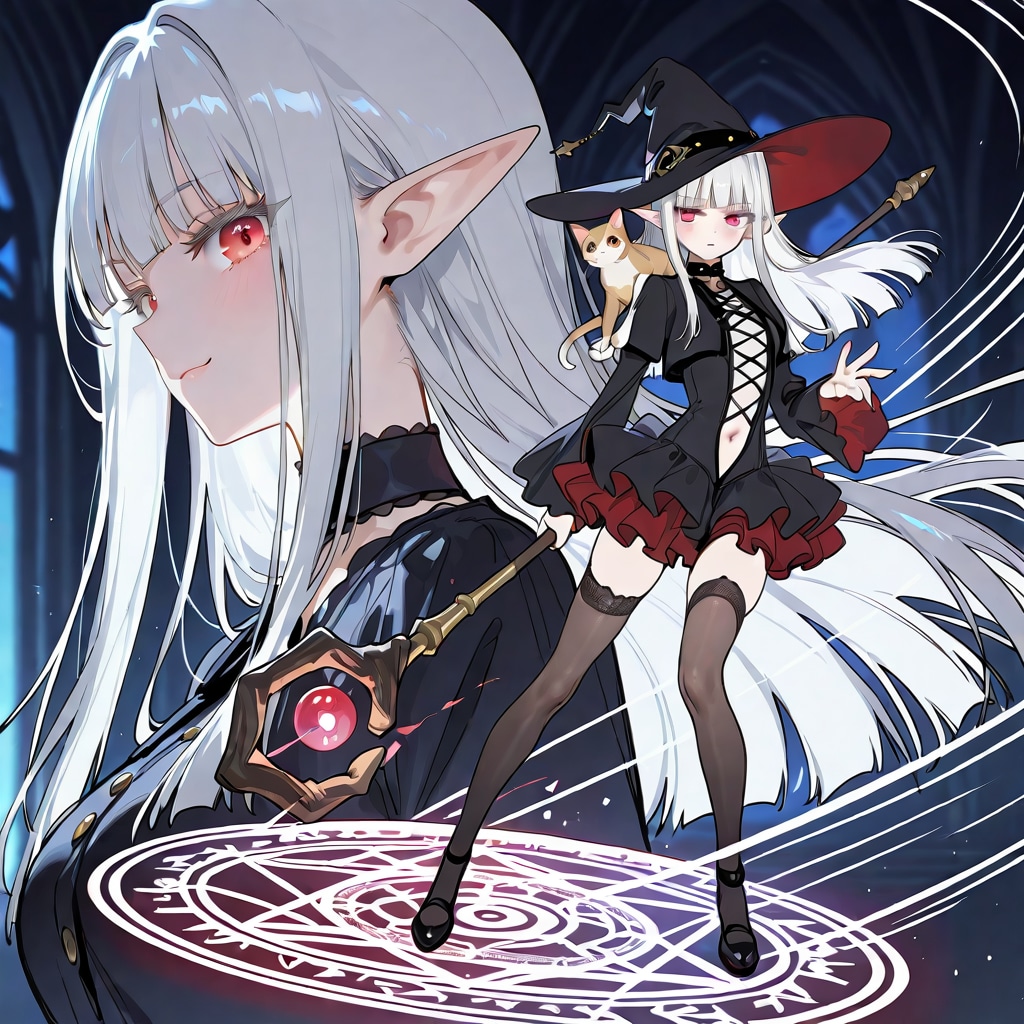 猫とエルフの女の子