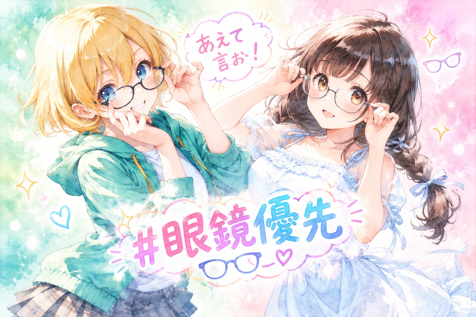 あえて言お！眼鏡優先！ | の人気AIイラスト・グラビア