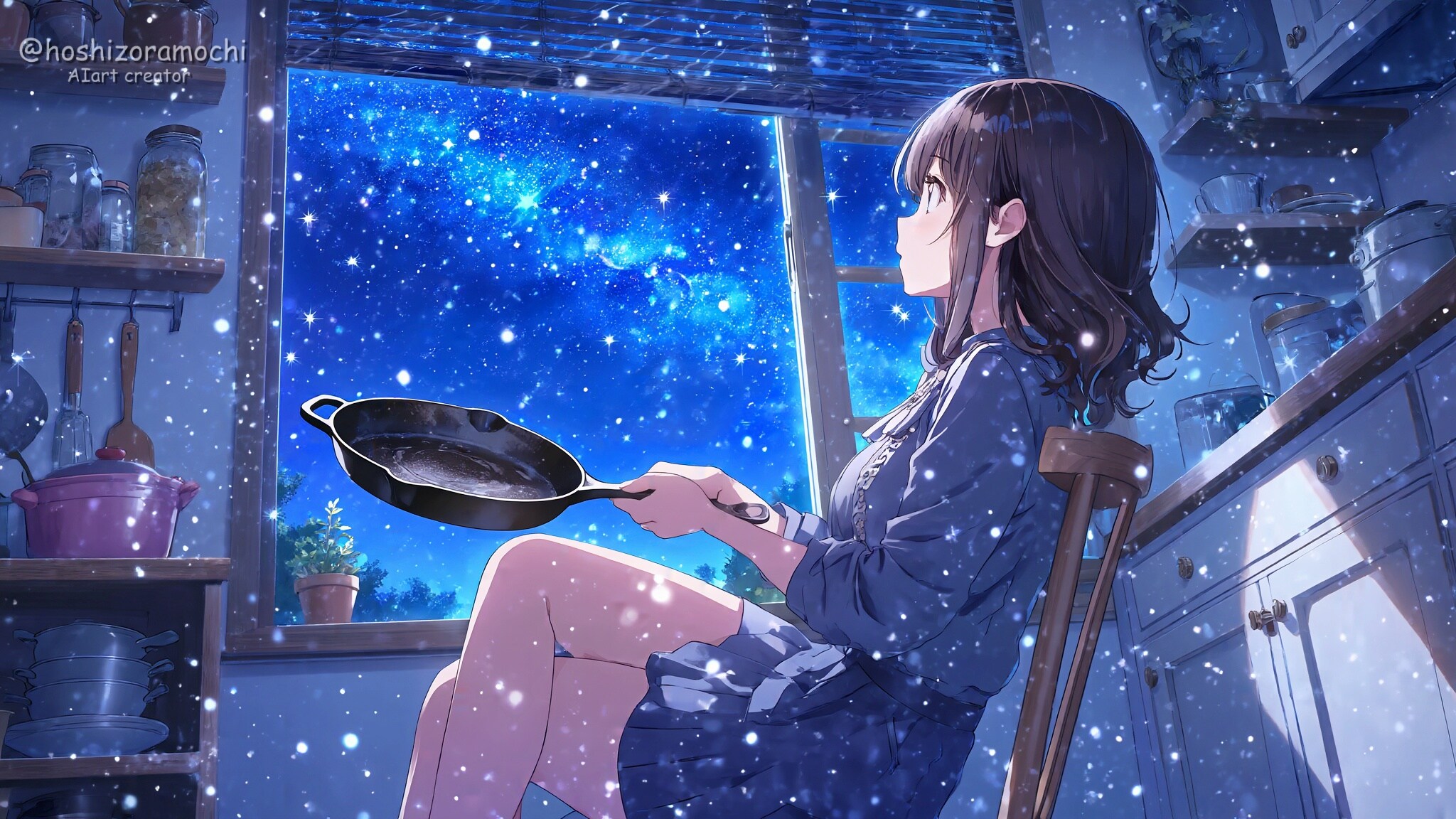 窓一面に満天の星✨