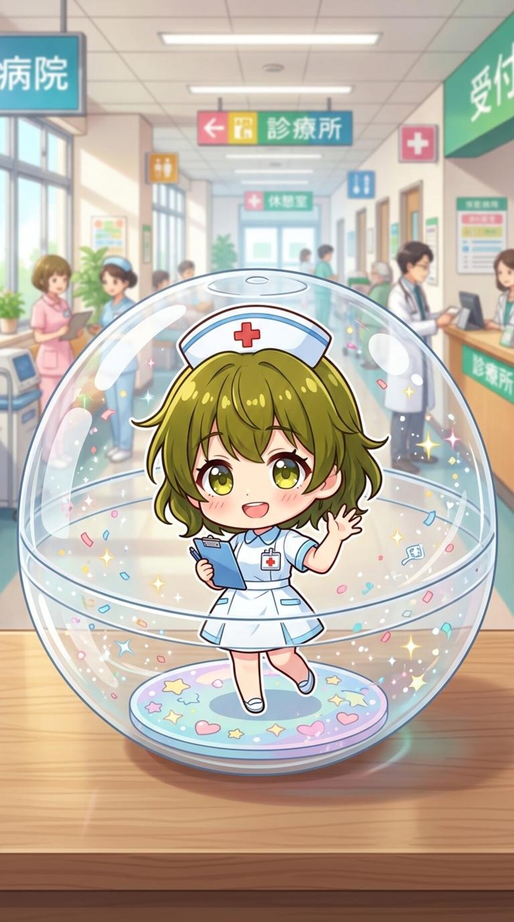 ナース服姿のMESSちゃんをカプセルに入れたよ