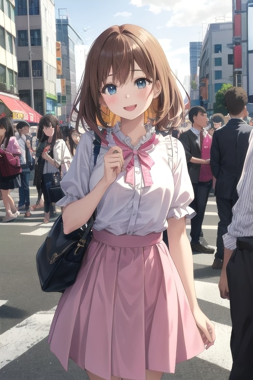 交差点の真ん中で | の人気AIイラスト・グラビア