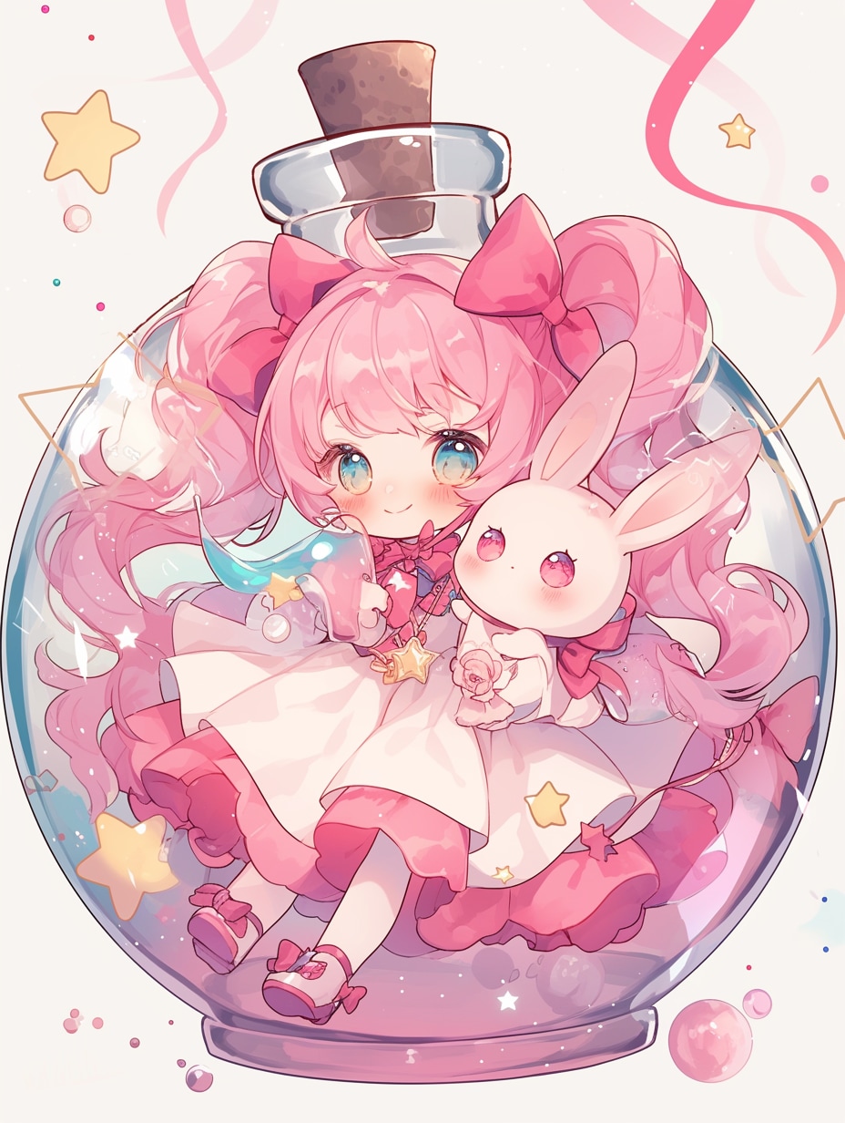 「瓶詰の少女」紅07 | の人気AIイラスト・グラビア