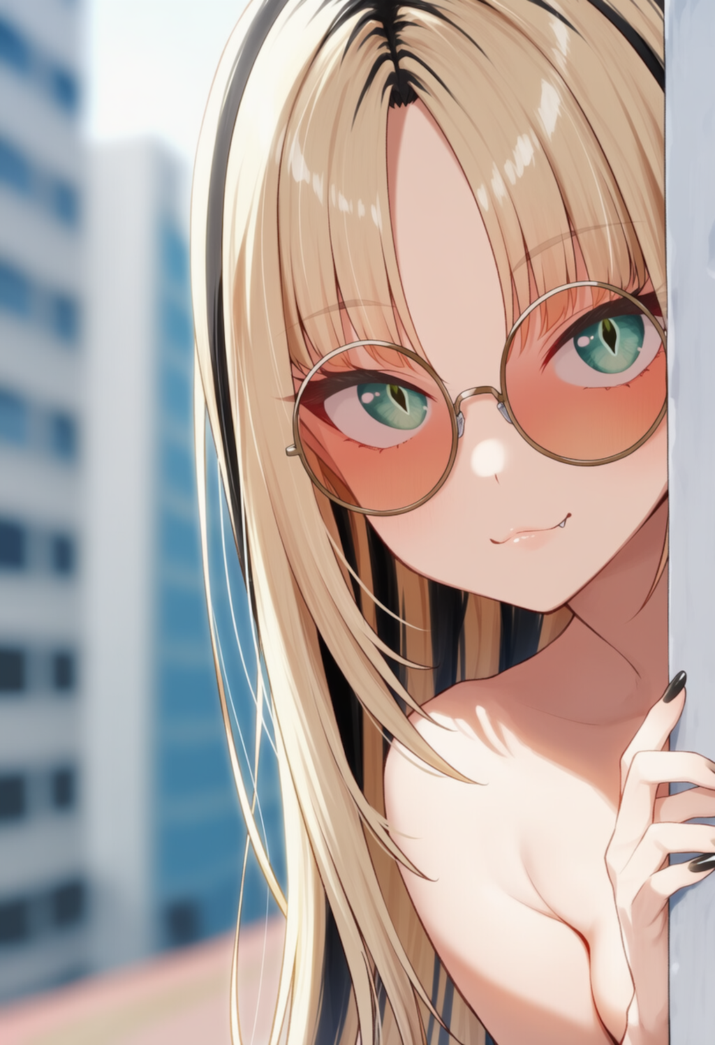 ニコたんが物陰からジッと見つめているだけ