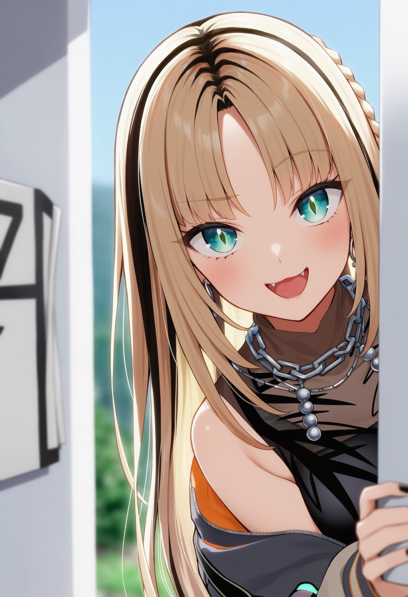 ニコたんが物陰からジッと見つめているだけ | の人気AIイラスト・グラビア