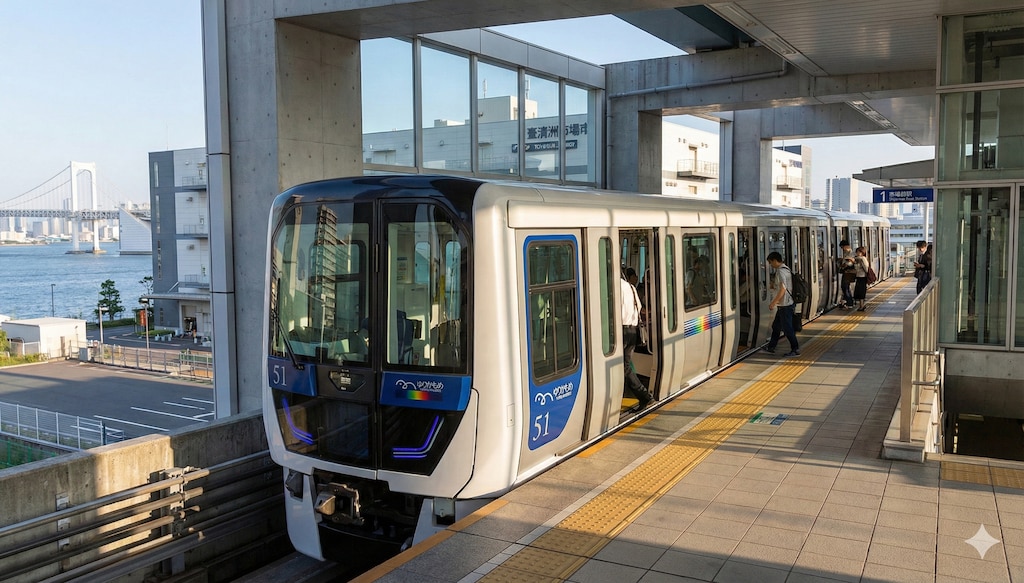 東京湾岸を走る無人シャトル