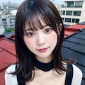 複雑カット黒ボディースーツでポロリ 8枚目