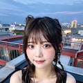 複雑カット黒ボディースーツでポロリ 6枚目