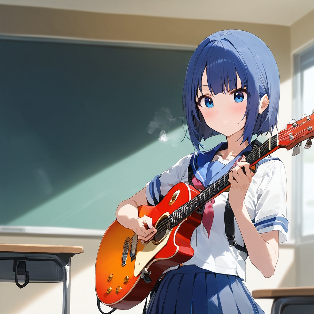 教室のギター少女 | の人気AIイラスト・グラビア