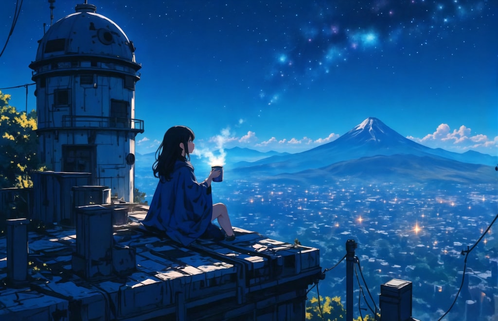 展望台から望む星空