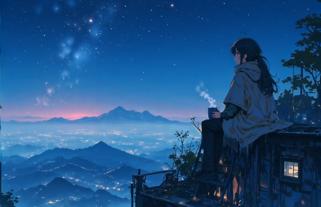 展望台から望む星空